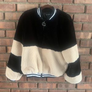 Bomber faux fur jacket WORN ONCE !!!!